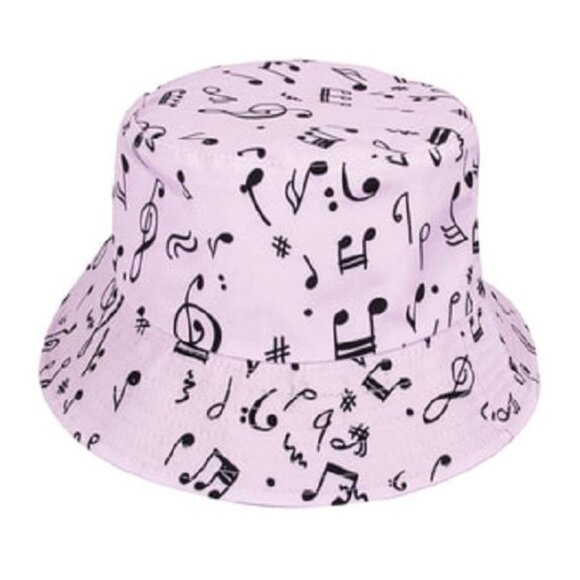 Unbranded Accessories - New Light Purple Musical Notes Bucket Hat Adult Summer One Size Music Lavender